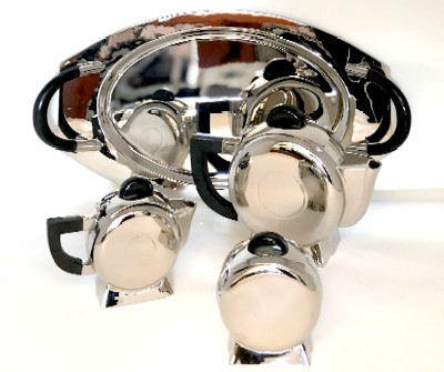 Polished Nickel Tea Set